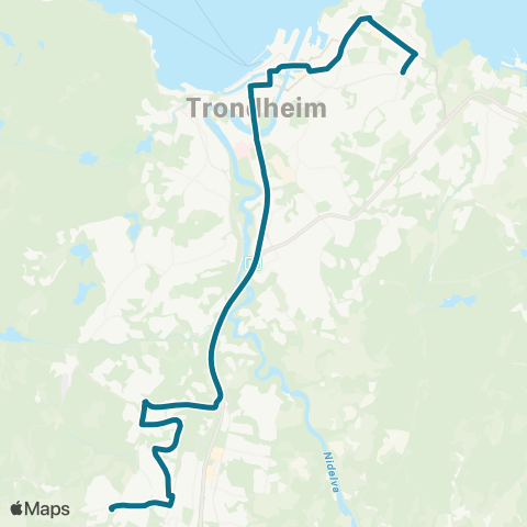 AtB Strindheim - Lade - Sentrum - Sau map