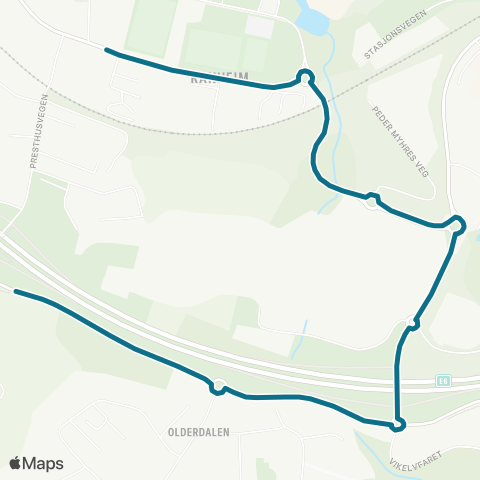 AtB Olderdalen - Ranheim Skole map