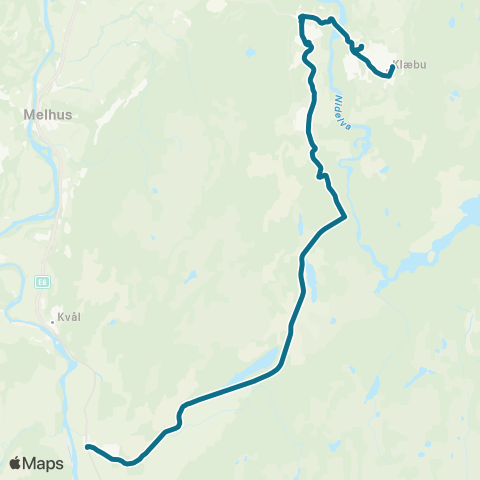 AtB Klæbu - Bjørkli - Ler map