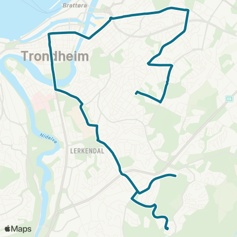 AtB Vestlia - Othilienborg - Sentrum map