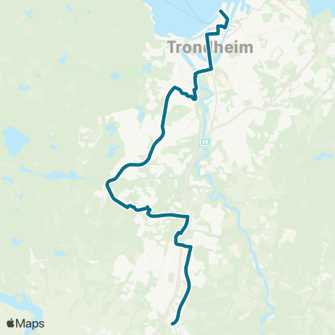 AtB Brattøra - St. Olavs - Hallset - Flatåsen - Sandmoen map