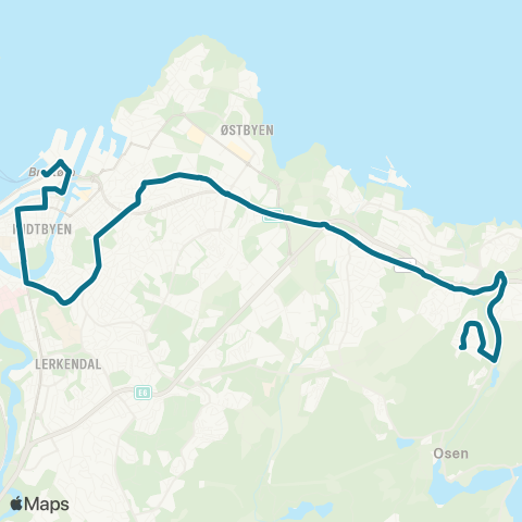 AtB Vikåsen - Strindheim - Singsaker map