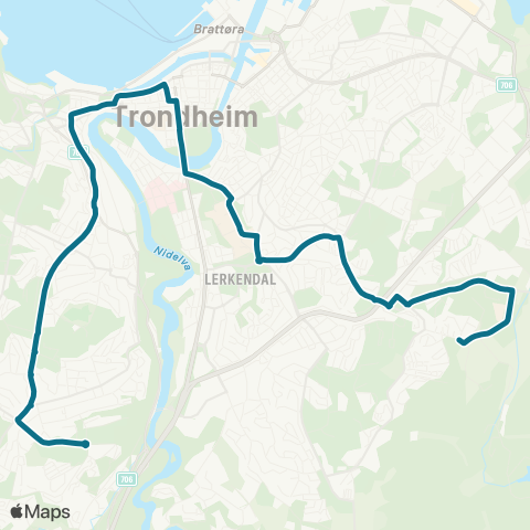 AtB Lohove - Sentrum - Hallset map