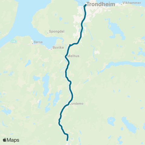 AtB Støren - Røros map