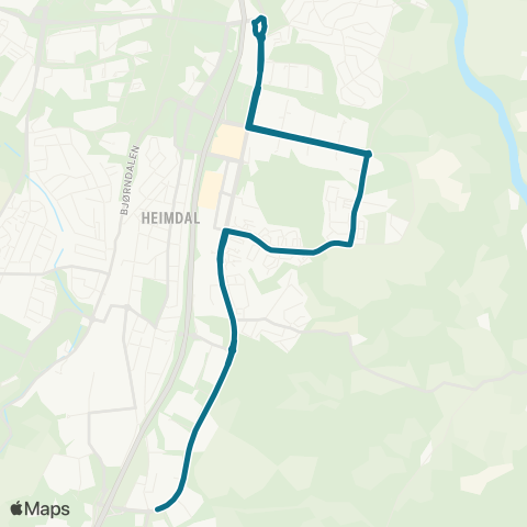 AtB Sjetnmarka - Tiller - Tillerringen - Sandmoen map