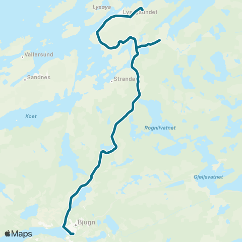 AtB Bjugn - Lysøysundet map