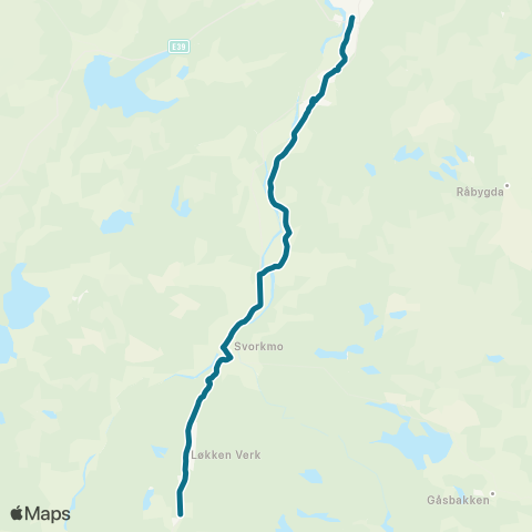 AtB Orkanger - Meldal - Berkåk map