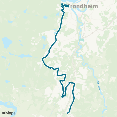 AtB Ila - Sverresborg - Byåsen - Flatåsen - Saupstadringen - Heimdal - Sandmoen map