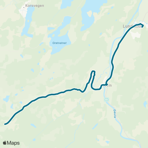 AtB Korsvegen - Hovin - Lundamo map
