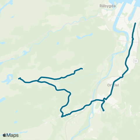 AtB Ustan - Grøtte Skole - Orkange map
