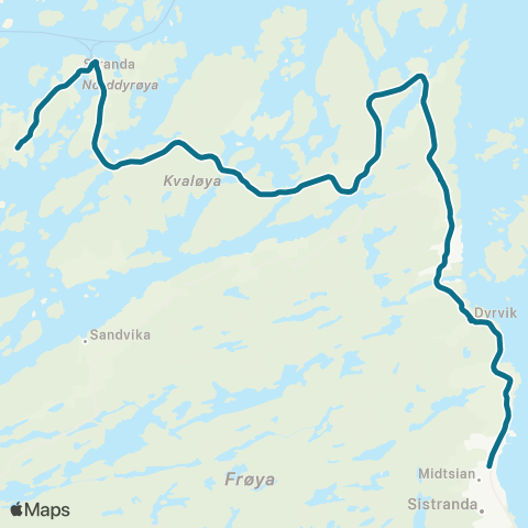 AtB Sistranda - Uttian - Dyrøy map