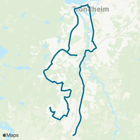 AtB Lundåsen - Heimdal - Saupstad - Flatåsen - Hallset - Ila - Sentrum - Sandmoen map