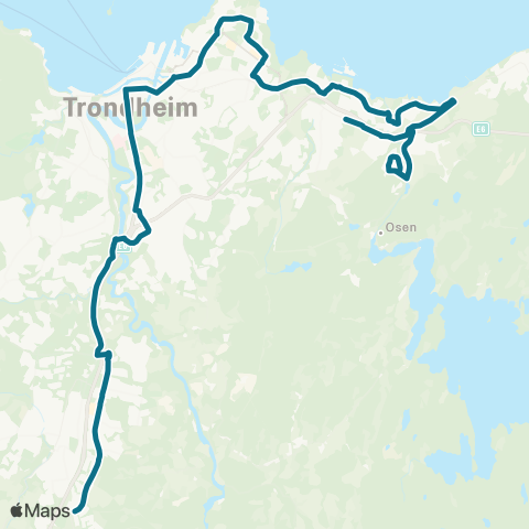 AtB Vikåsen / Ranheim - Lade - Sentrum - Sluppen - Østre Rosten - Sandmoen map