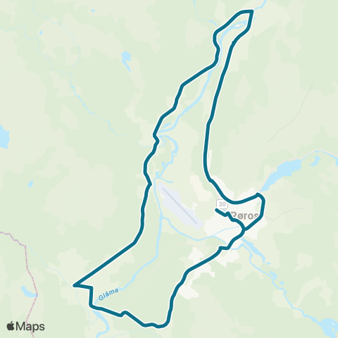 AtB Røros - Galåen - Røros map
