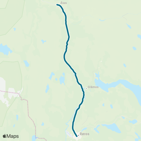 AtB Hessdalen - Ålen - Røros map