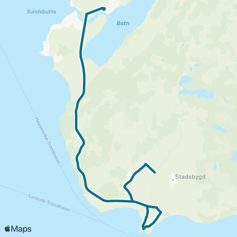 AtB Rissa - Skogen - Grønningsmark map