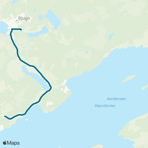 AtB Elveng - Bjugn - Grøtan Veg map