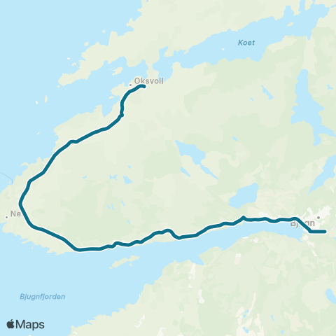 AtB Sandstad - Nes - Bjugn map