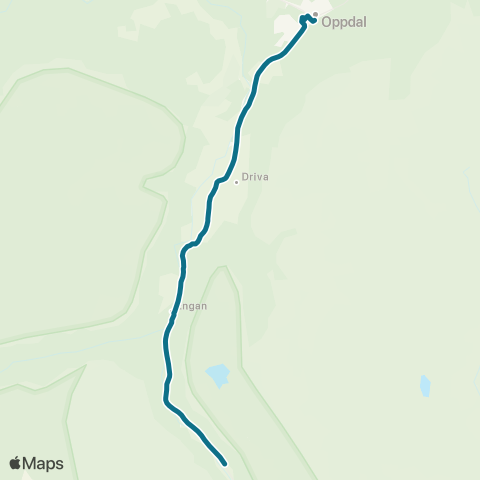 AtB Oppdal - Driva - Engan map