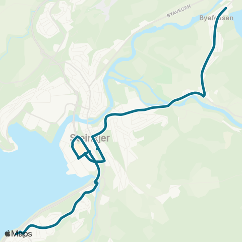 AtB Agle Snåsa - Steinkjer map