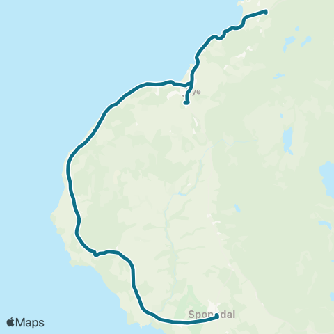 AtB Flakkråa - Klefstadbukta - Spongdal map