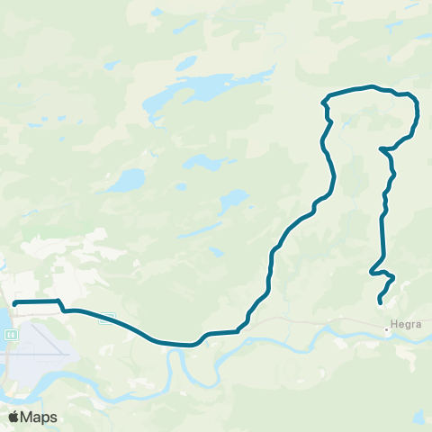 AtB Hegra - Skjelstadmark - Hovskogen - Stjørdal map