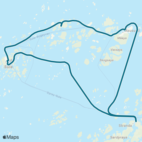 AtB Dyrøy - Øyrekken (Sør - Væran) map
