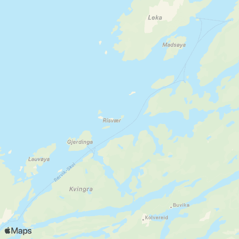 AtB Metro Testrute Rørvik - Skei - Gutvik map