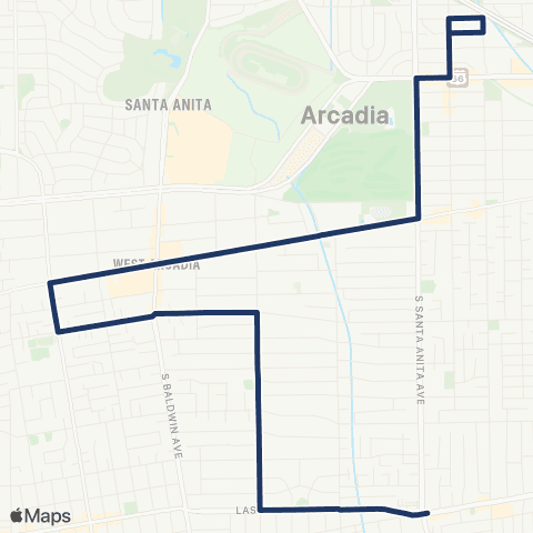 Arcadia Transit Blue Route map