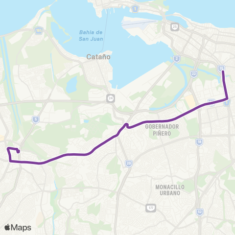 Autoridad de Transporte Integrado Estación Bayamón - Estación Sagrado Corazón map