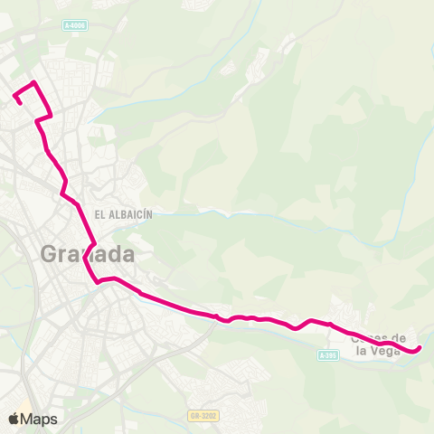 Autobús Urbanos - Alsa L.33 Cenes de la Vega - Estación Autobuses map