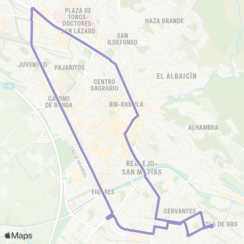 Autobús Urbanos - Alsa L.11 Circular Cno. Ronda - Ayto. - Gran via map