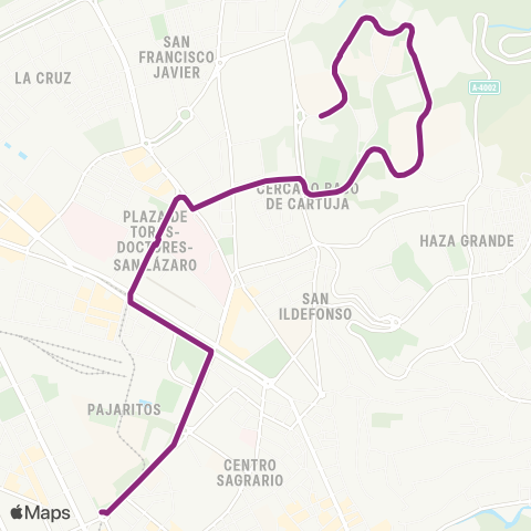 Autobús Urbanos - Alsa L.U2 Campus Fuente Nueva - Cartuja map