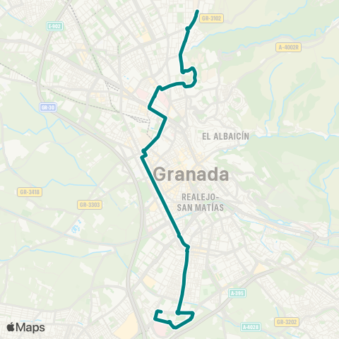 Autobús Urbanos - Alsa L.U3 Pt Salud - Campus Cartuja - Cno. Alfacar map