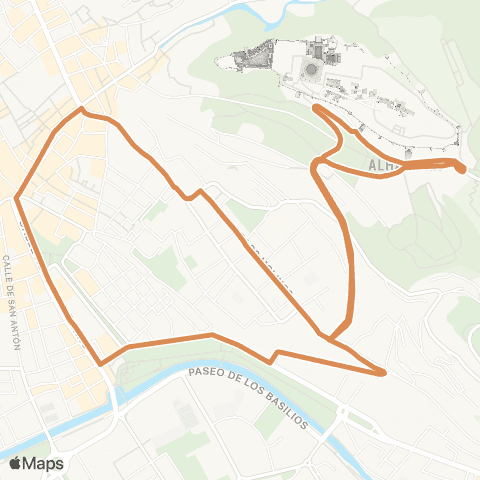 Autobús Urbanos - Alsa Refuerzo Tramo Obras map