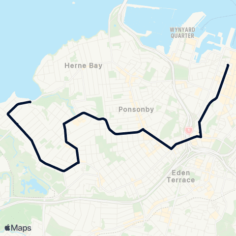 Auckland Transport 105 map