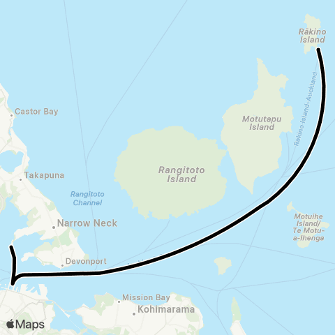 Auckland Transport Rakino Island Ferry map