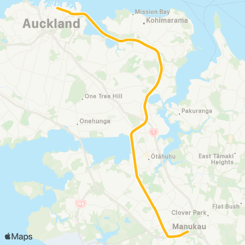 Auckland Transport Eastern Line map