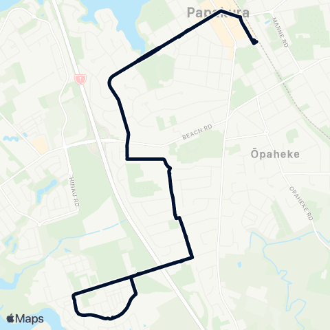 Auckland Transport 377 map