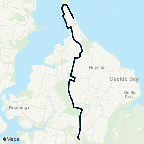 Auckland Transport 733 map