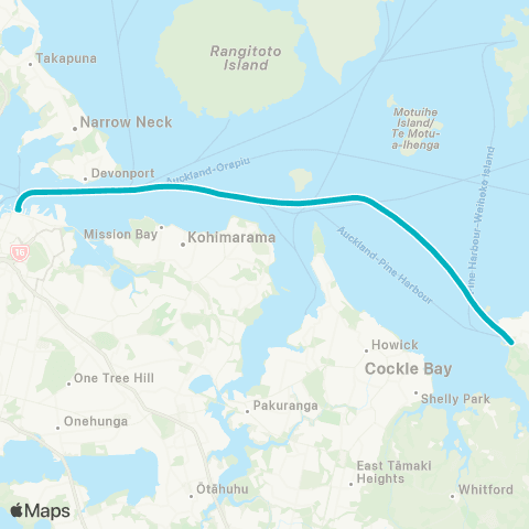 Auckland Transport Pine Harbour Ferry map