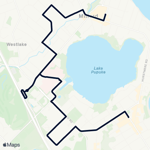 Auckland Transport 845 map