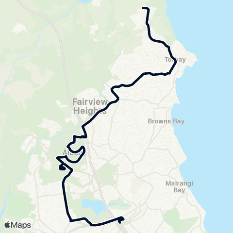 Auckland Transport 861 map