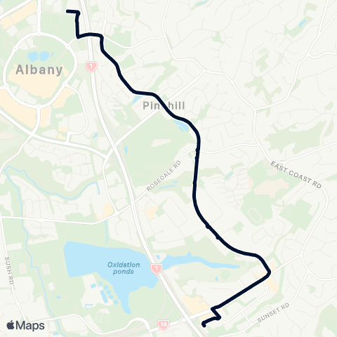 Auckland Transport 889 map