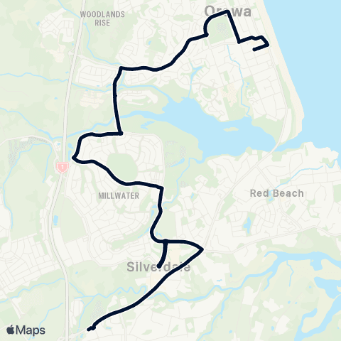 Auckland Transport 985 map