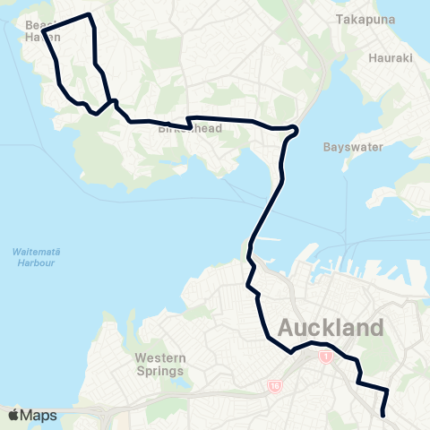 Auckland Transport 966 map