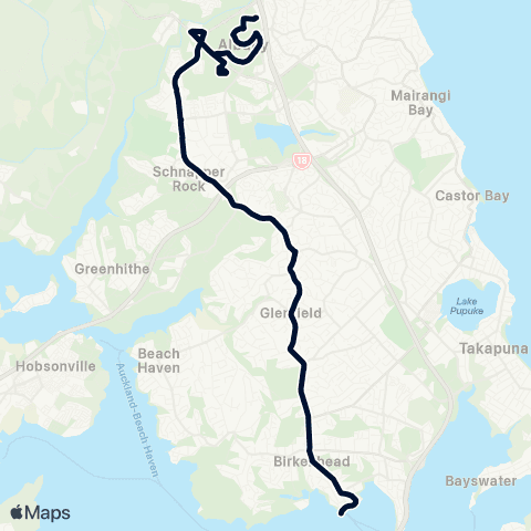 Auckland Transport 917 map