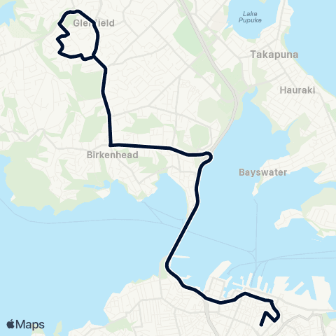 Auckland Transport 939 map