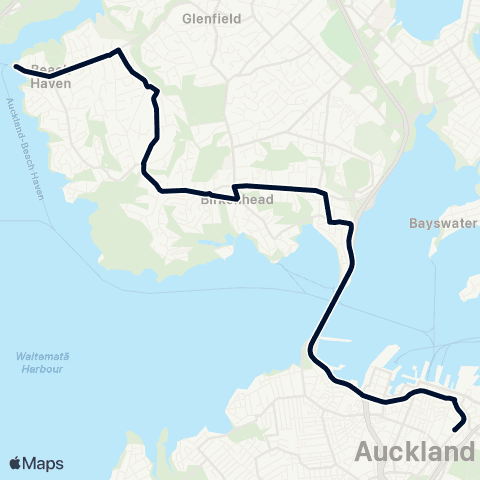 Auckland Transport 933 map