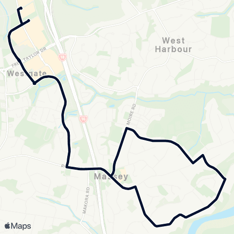Auckland Transport 111 map